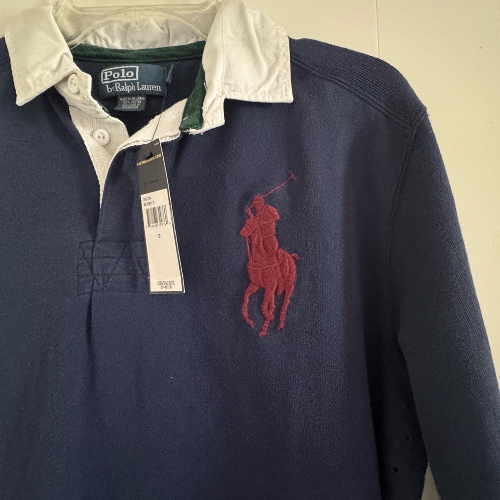 Polo by Ralph Lauren Navy and White Polo Shirt